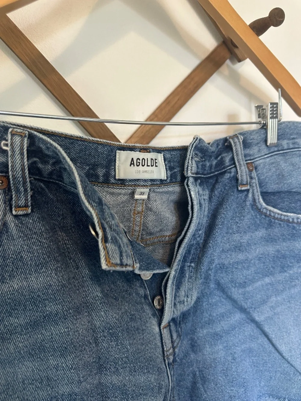 AGOLDE Parker Long Skywave Denim Shorts 33